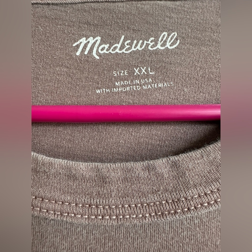 Madewell Mauve Long Sleeve Tee XXL 100% Cotton - Picture 2 of 7
